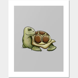 Funky Funny Tortoise Illustration Casual Cute Turtle Posters and Art